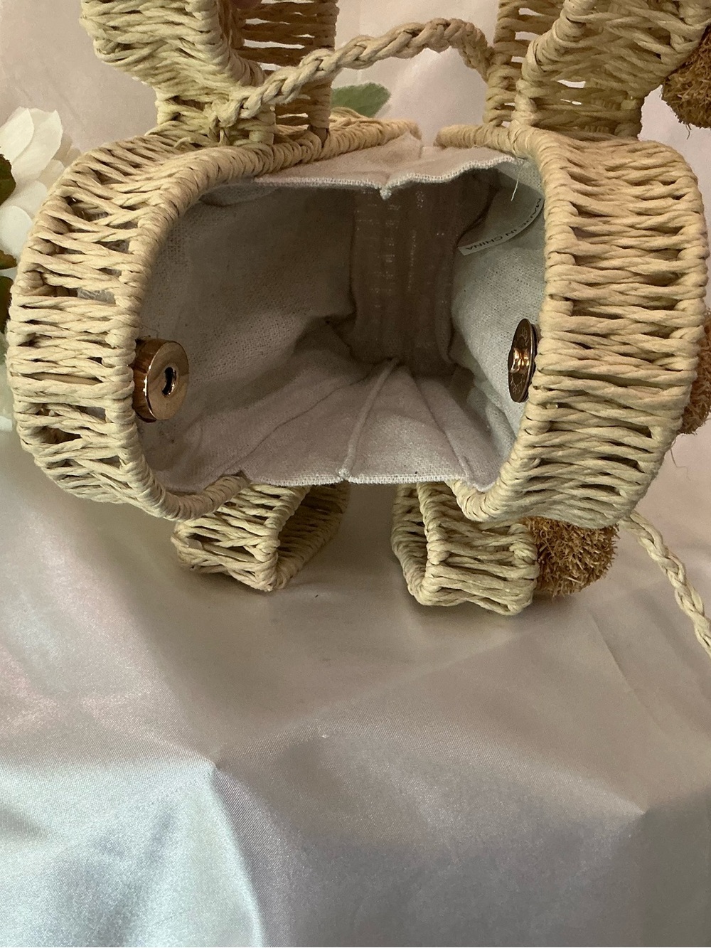 Savanna Natural Woven Straw Cactus Crossbody with Braided Strap - Picture 8 of 9